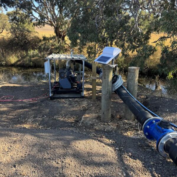 Diesel-powered water pump in Geelong